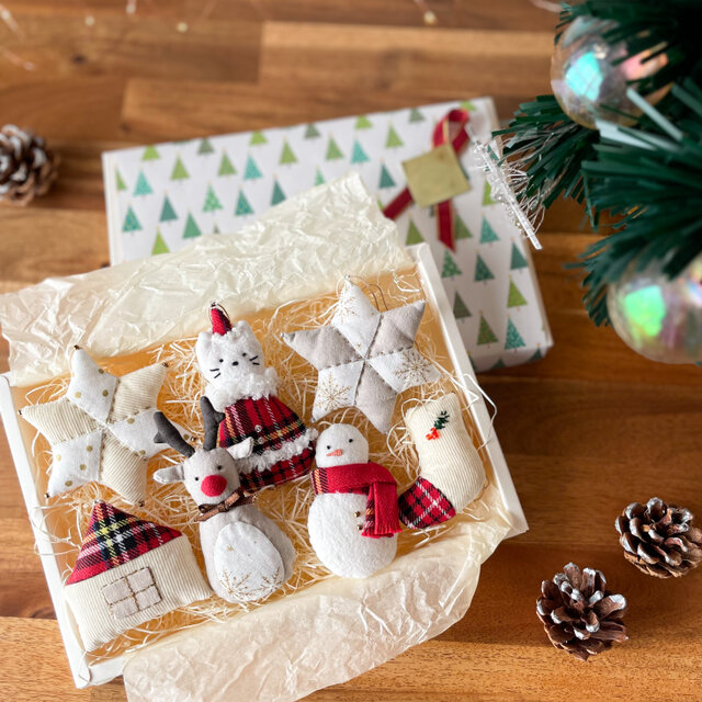 全員集合☆クリスマスオーナメントセット【ラッピング付き】