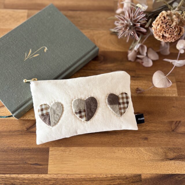 こっくりハートのポーチ【S】