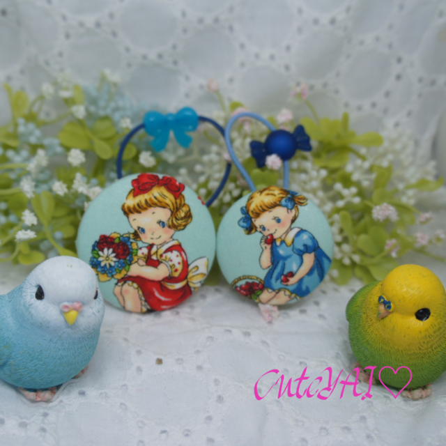 おすすめ 2個セット くるみボタン ヘアゴム かわいい キルトゲイト マーガレット&ソフィー 04