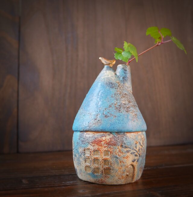 小鳥とおうち no.50  blue shade