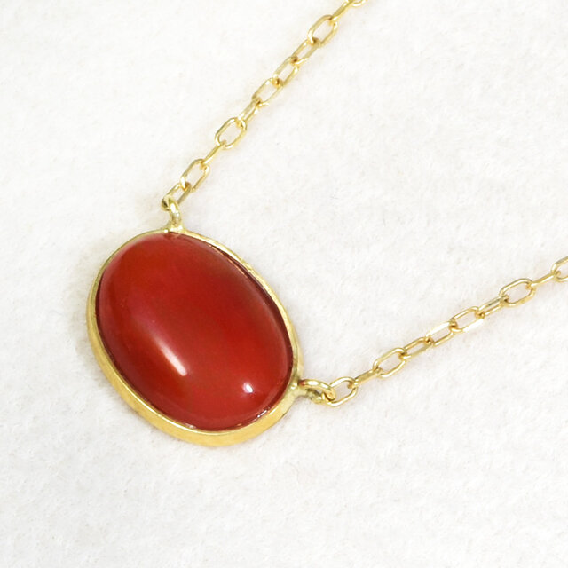 K18 血赤 サンゴ ペンダント ネックレス CI011CIBSN