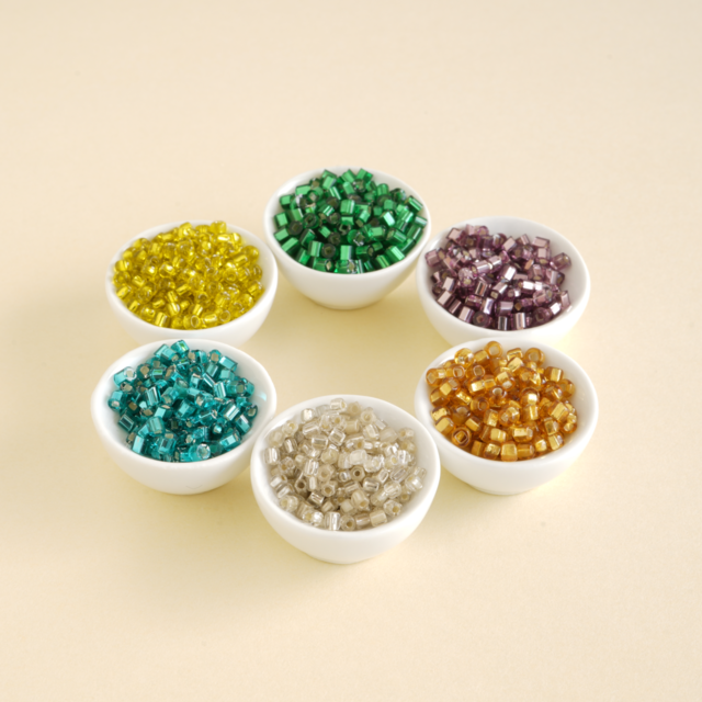 ヴィンテージ ベネチアンシードビーズ セット * 銀糸のきらめき *セット