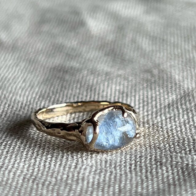 デュモルチェライトインクォーツ リング / k10 | iichi 日々の暮らしを