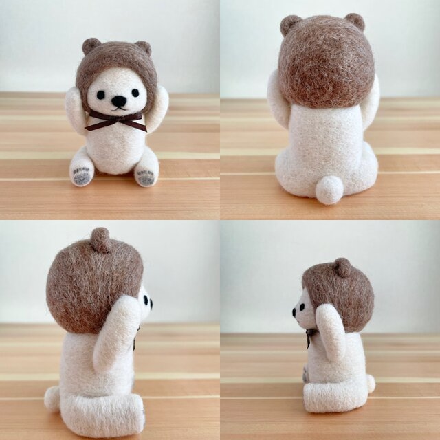 お互いに憧れてた仲良しクマさん＊羊毛フェルトのマスコット2体セット