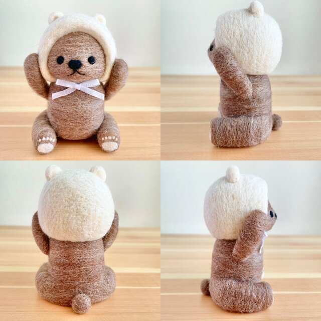 お互いに憧れてた仲良しクマさん＊羊毛フェルトのマスコット2体セット