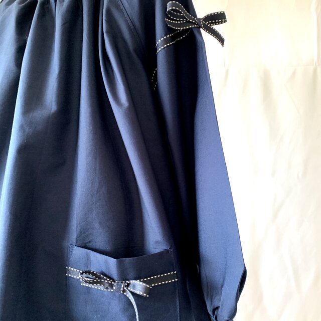 ハンドメイドスモック　size120 リボン　No.260 ハンドメイドスモック size120 リボン No.260
