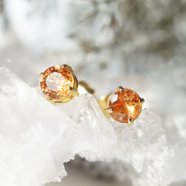 インペリアルトパーズ5ｍｍ★サージカルステンレススタッドピアス★イヤリング可　～麦畑