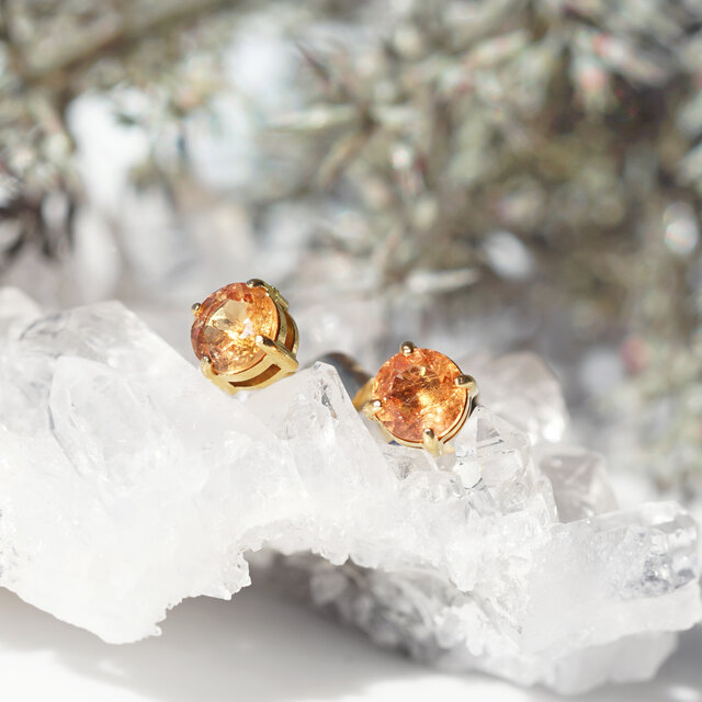 インペリアルトパーズ5mm☆サージカルステンレススタッドピアス