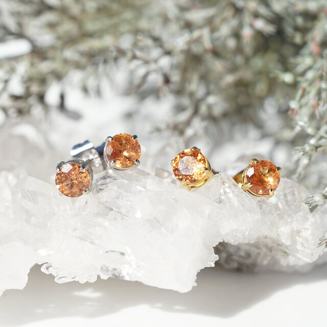 インペリアルトパーズ5mm☆サージカルステンレススタッドピアス