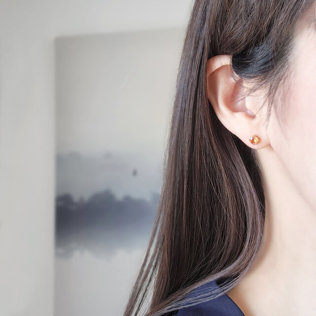 インペリアルトパーズ5mm☆サージカルステンレススタッドピアス