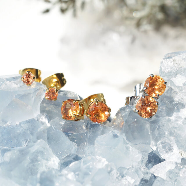 インペリアルトパーズ5mm☆サージカルステンレススタッドピアス