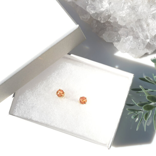 インペリアルトパーズ5mm☆サージカルステンレススタッドピアス