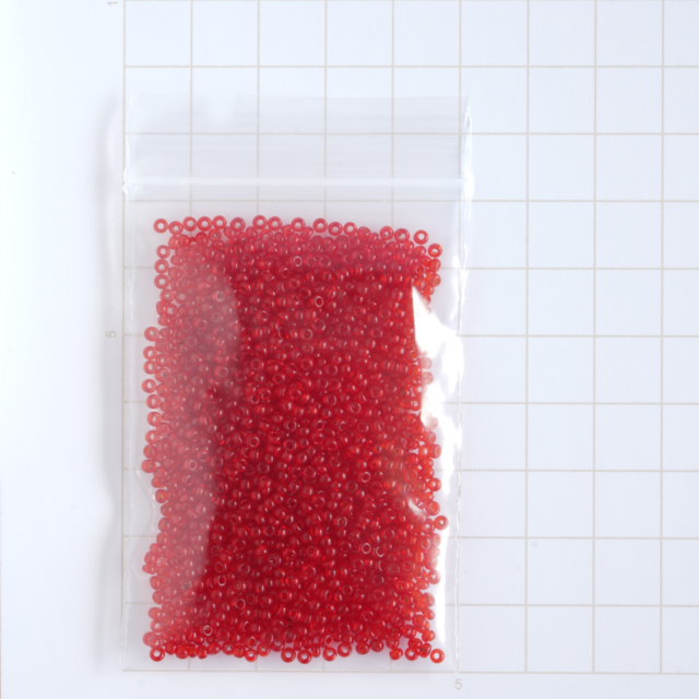(13g)  ヴィンテージベネチアンシードビーズ　11/0　トランスパラントレッド