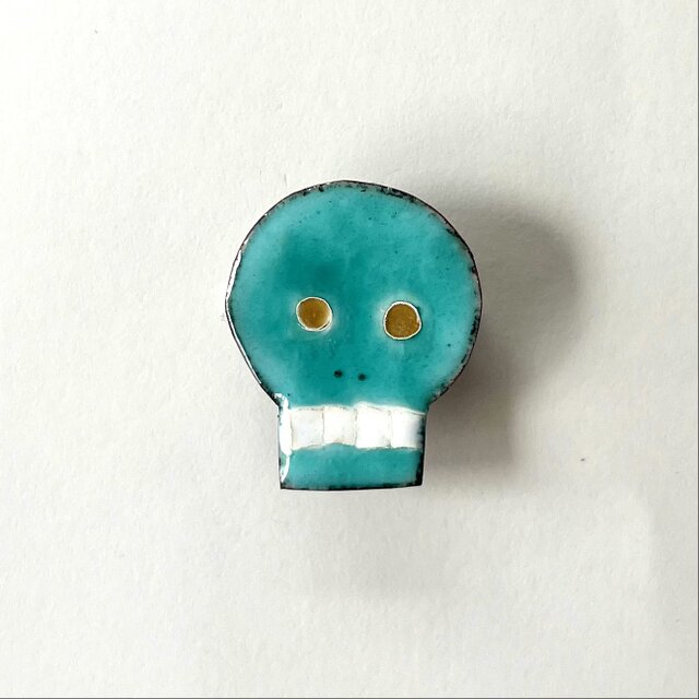 どくろAブローチ