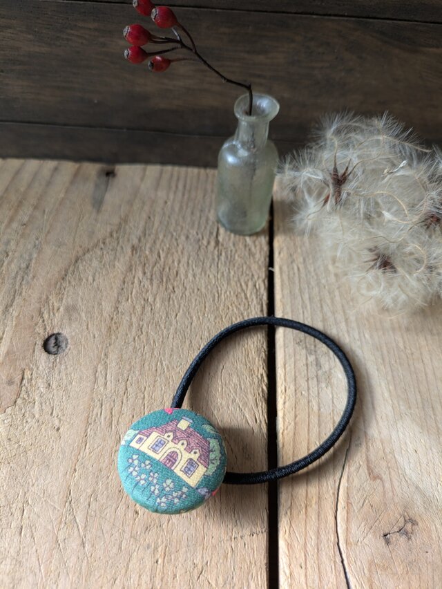 くるみボタンヘアゴム