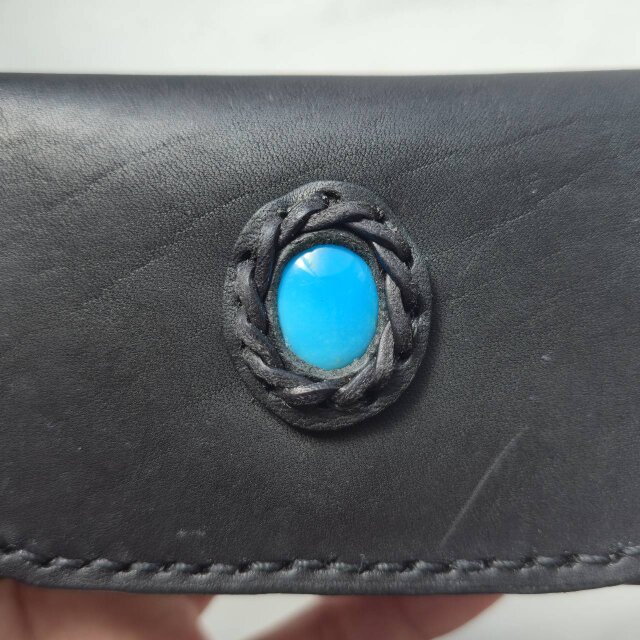 栃木レザーのキーコインケース スリーピングビューティターコイズ  