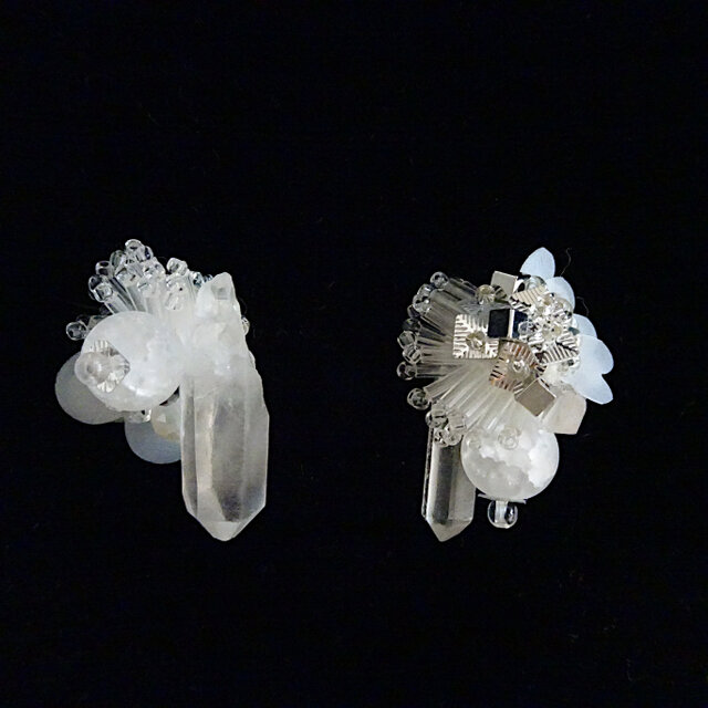 氷柱モザイク//クリア//ピアス
