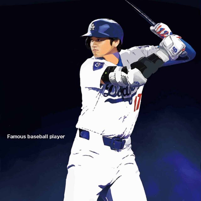 プレイヤー　野球　送料無料 　イラスト　A4〜A0　ポスター　アートポスター　アート/sei検索新着順　3724