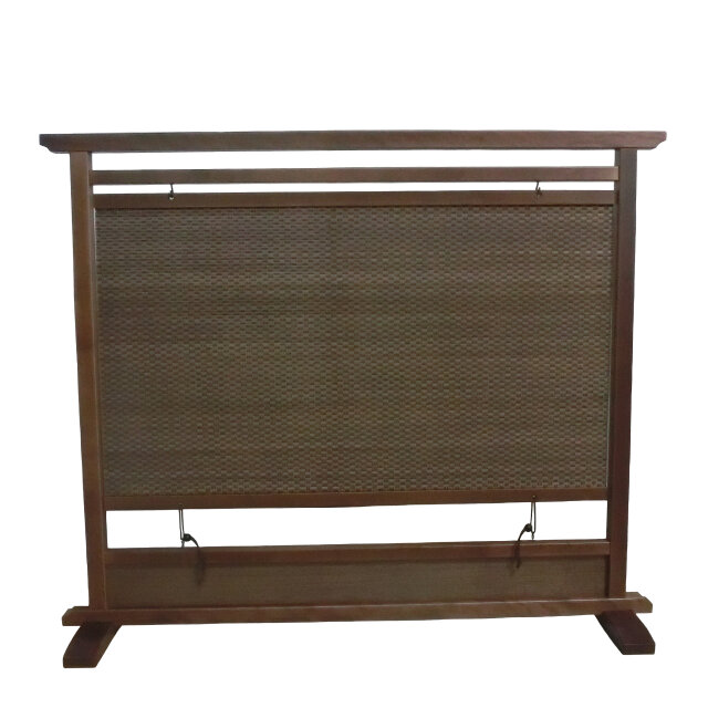 衝立 和風  茶竹 市松模様編み　①