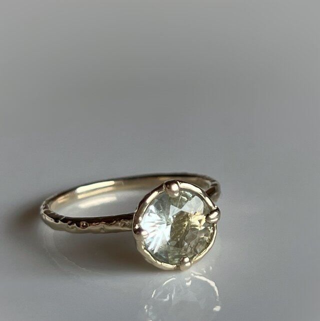 アクアマリンサンストーン　リング / k10