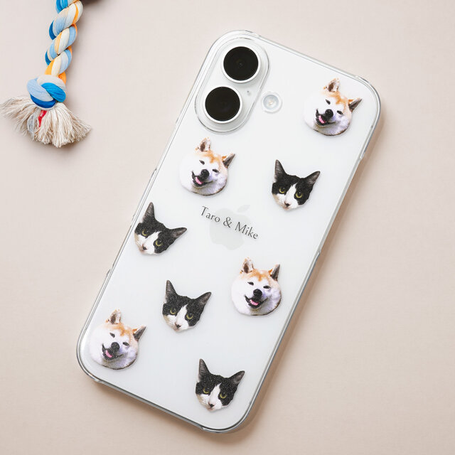 【うちの子の写真で！】クリアスマホケース｜犬 猫 ネコ 鳥 爬虫類 ペット 子供でも♪（iPhone／Android）