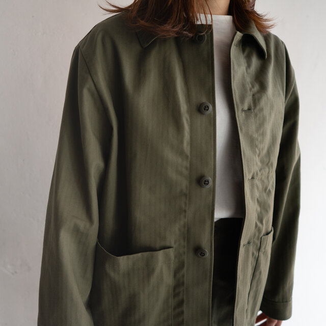 コットンヘリンボン/カバーオールジャケット/olive drab | iichi