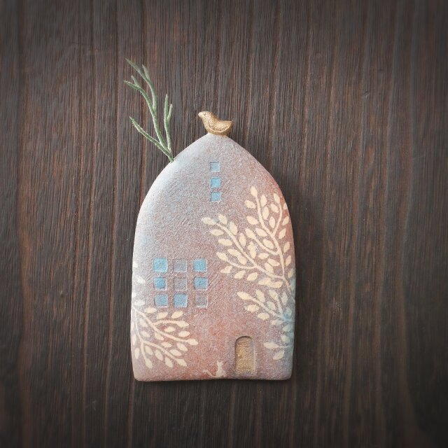 小鳥とおうち 壁掛け no.21 smoky blue　