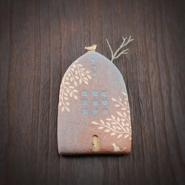 小鳥とおうち 壁掛け no.24 smoky blue