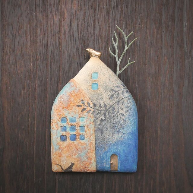 小鳥とおうち 壁掛け no.26 layerd walls