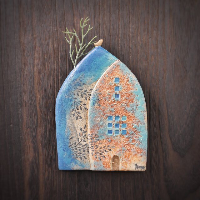 小鳥とおうち 壁掛け no.28 layerd walls