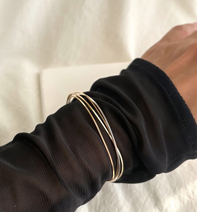 【専用です】14kgf✴︎ブレスレット４点 14kgf×silver925 diagonal bangle バングル 4連 | iichi 日々の暮らし