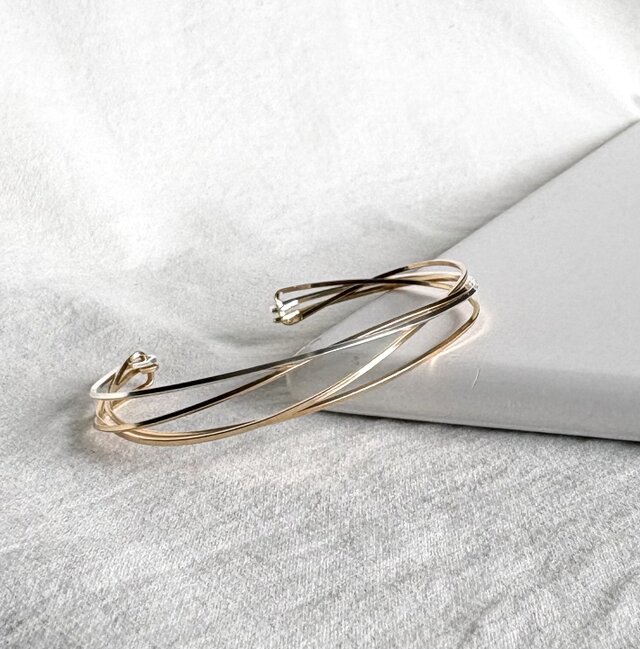 14kgf×silver925 diagonal bangle バングル　4連