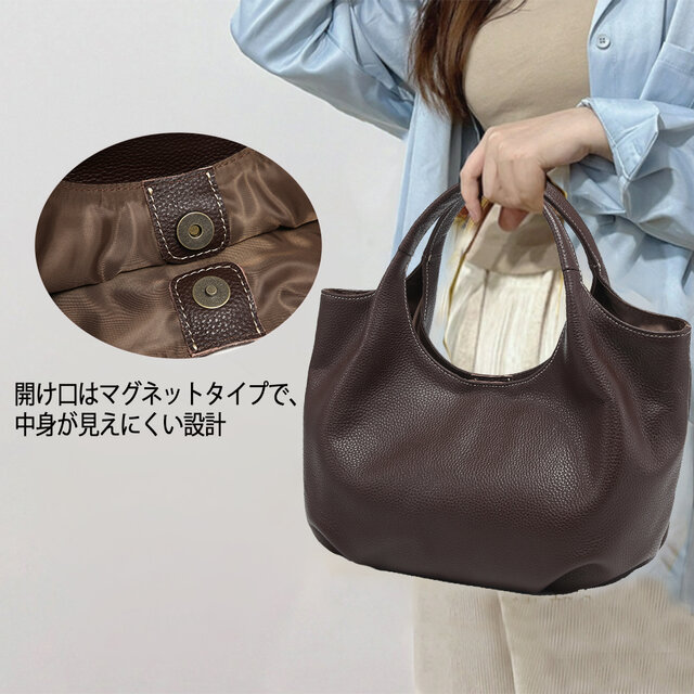 本革 丸い 新品 大人 かわいい ハンドメイド トートバッグ 通勤 日常