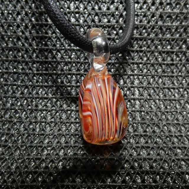 流線模様NO.436（ガラス、とんぼ玉、流線、一点物、伝統工芸、ネックレス）