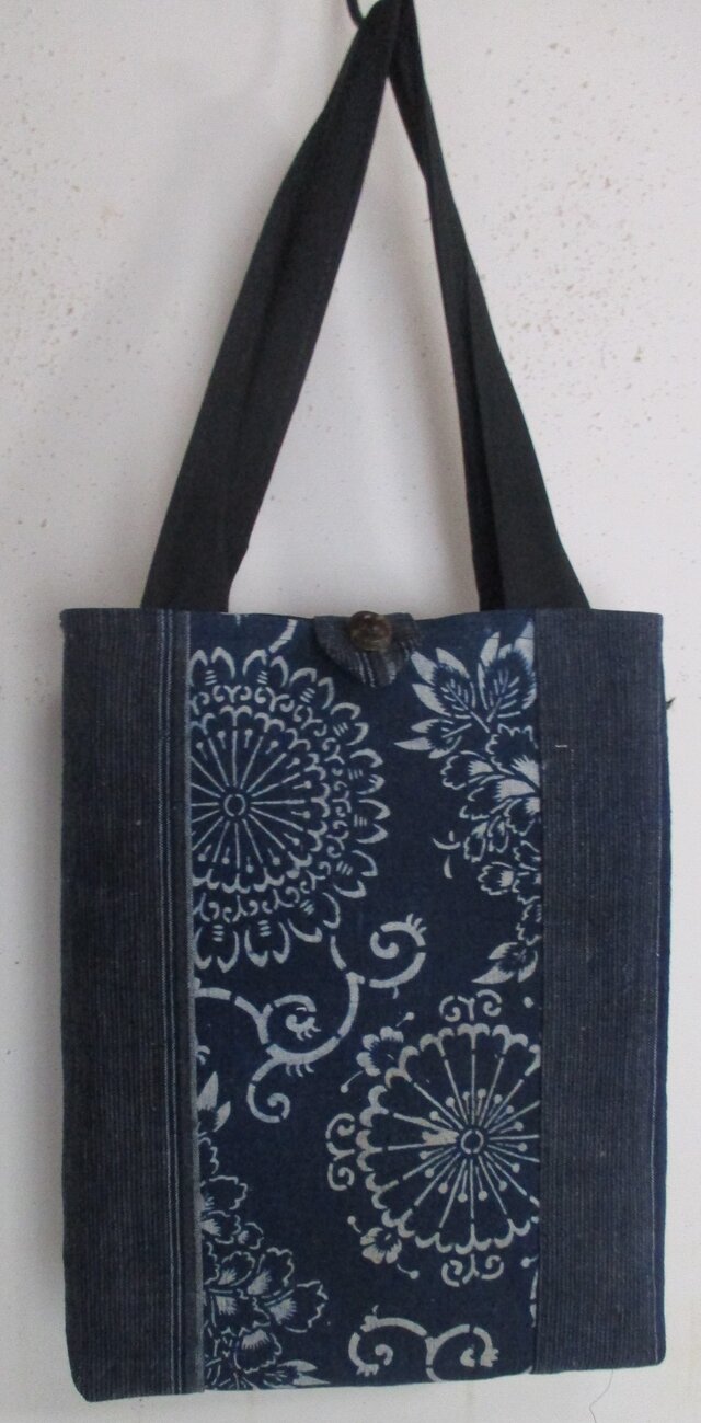 ８４４２　型染めと縞柄の着物で作ったタブレット入れ　＃送料無料