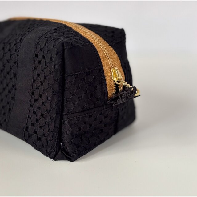 ボックス型ポーチ＊ストライプレース