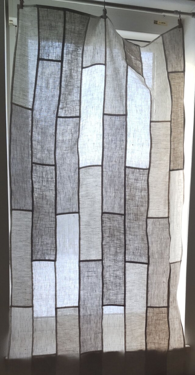 ★tama様専用★ナチュラルベージュ４種★リネンの細長パッチワークカーテン