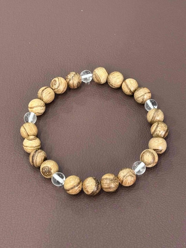 沈香念珠ブレスレット 香木 水晶 お守り | iichi 日々の暮らしを