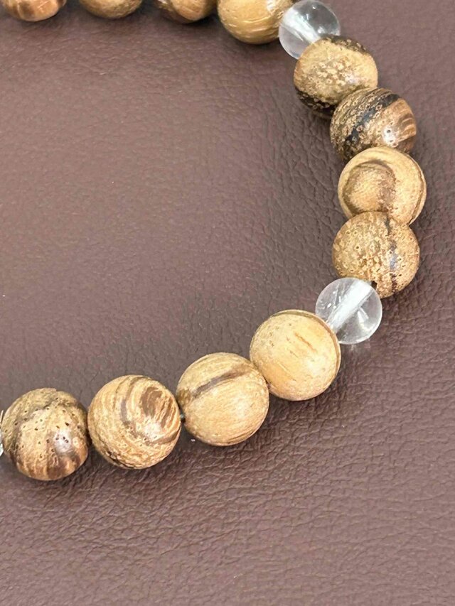 天然伊利安天珠沉香ブレスレット 保証書付き 沈香念珠ブレスレット 香木 水晶 お守り | iichi 日々の暮らしを