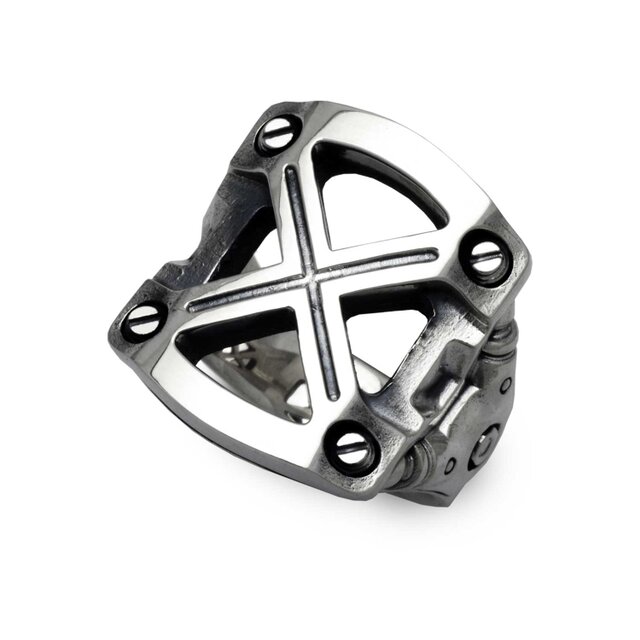 X/メカニカル/メンズリング/シルバー925 つけっぱなし/30号以上/男性へのプレゼント/fc298