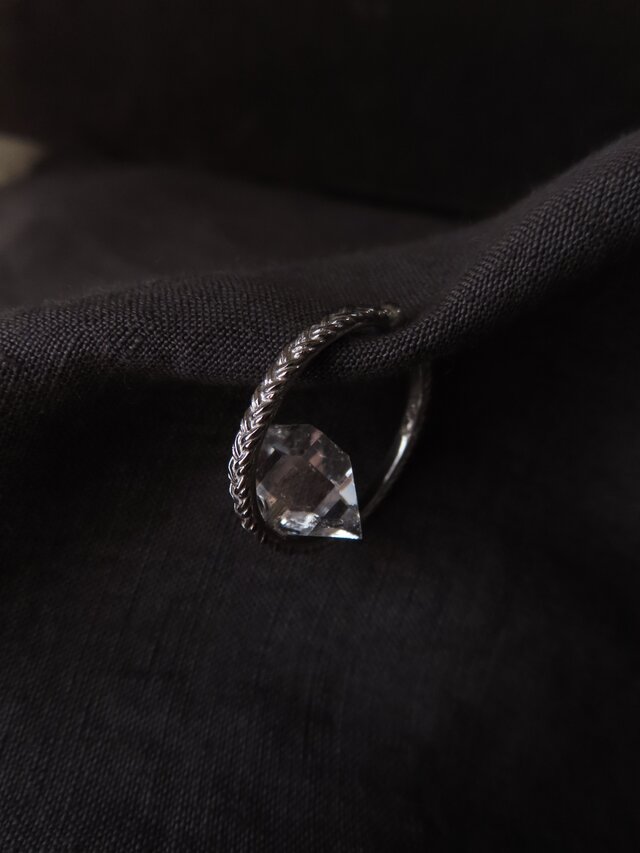 SV Herkimer quartz braids Ear cuff