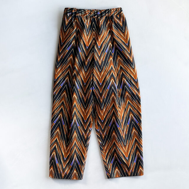 アフリカンワックスプリント　ワイドテーパードパンツ Kente Gold