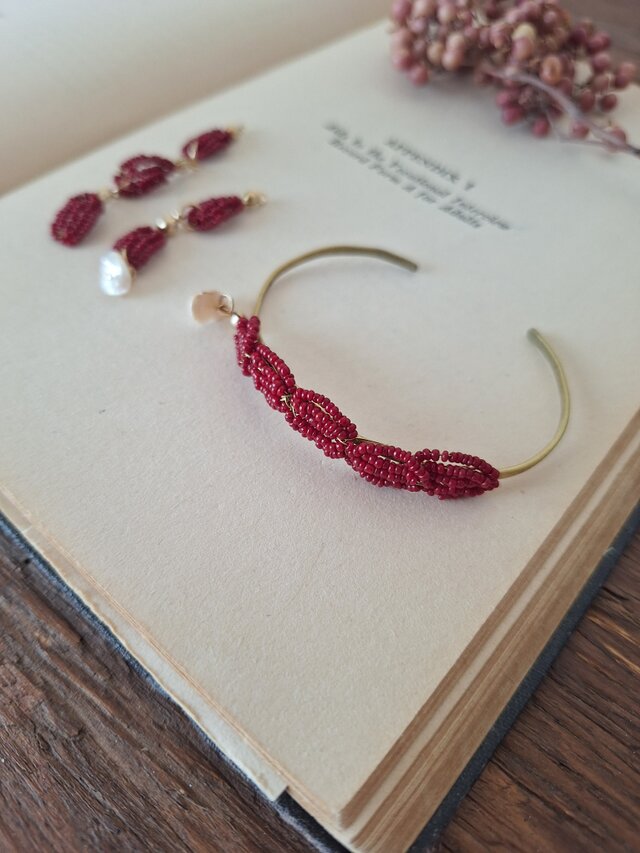 深紅の連珠セット   Shinku no Renju Set   Crimson Beaded Garland Set