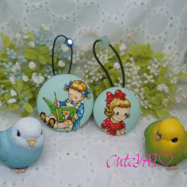 おすすめ 2個セット くるみボタン ヘアゴム かわいい キルトゲイト マーガレット&ソフィー 06