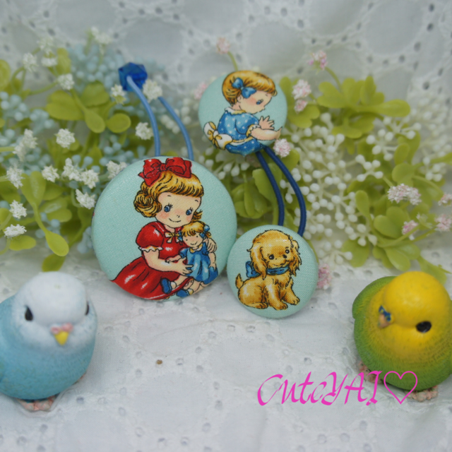 おすすめ 2個セット くるみボタン ヘアゴム かわいい キルトゲイト マーガレット&ソフィー 07