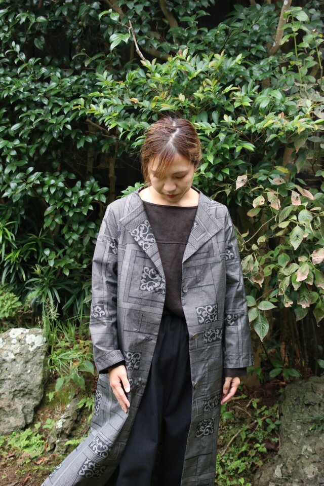 紬の着物リメイク 単衣コート | iichi 日々の暮らしを心地よくする