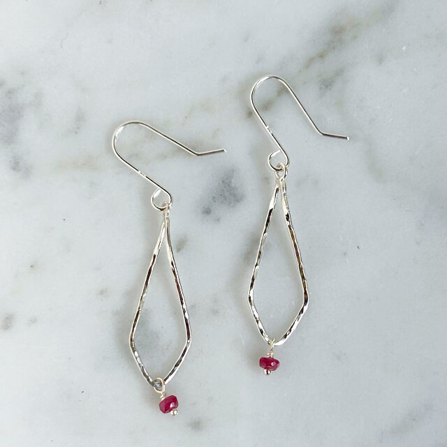 long leaf (S) ピアス sv　ルビー【FP226】(金具変更可)