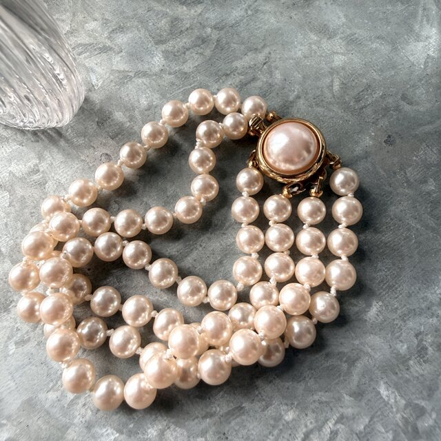 B173-ヴィンテージブレスレット Victorian-style triple-strand
