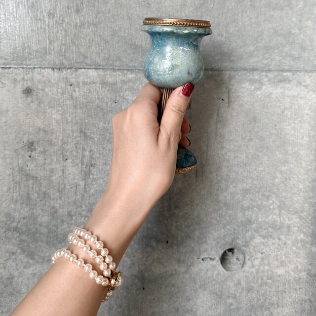 B173-ヴィンテージブレスレット Victorian-style triple-strand faux