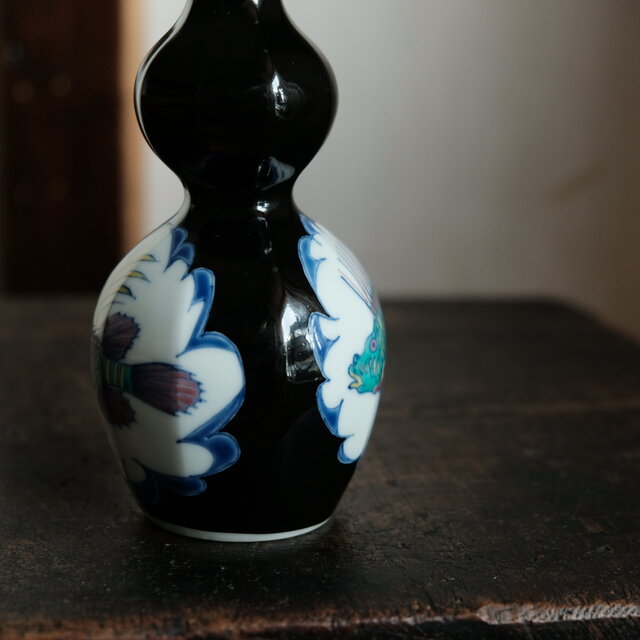 カラフルなミノカサゴ◇九谷焼 色絵徳利 酒器 コレクション インテリア